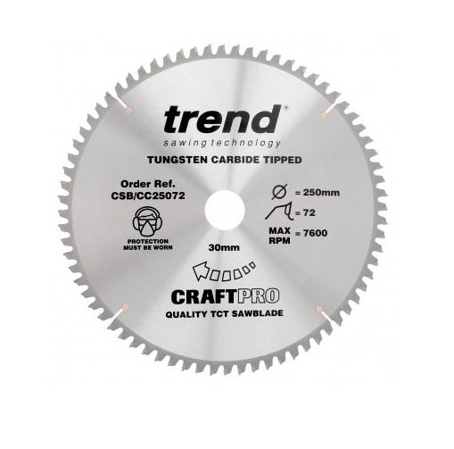 Trend CSB/CC25072 TCT Craft Saw Blade Crosscut 250mm x 72T x 30mm Price Comparisons | Compare The Build