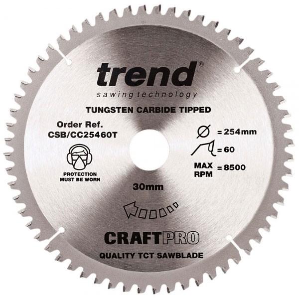 Trend CSB/CC25460T Craft Saw Blade Crosscut 254mm x 60T x 30mm Thin Price Comparisons | Compare The Build