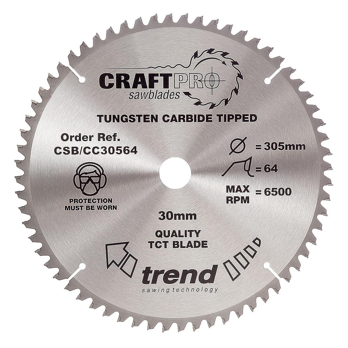 Trend CSB/CC30564 TCT Craft Saw Blade Crosscut 305mm x 64T x 30mm Price Comparisons | Compare The Build