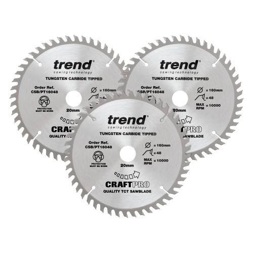 Trend CSB/PT/160X48 160mm Craft Saw Blade 48T triple pack Price Comparisons | Compare The Build