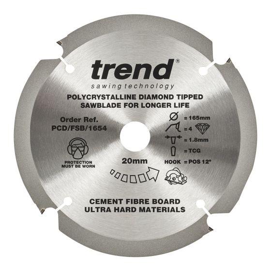 Trend PCD/FSB/1654 Fibreboard PCD Saw Blade 165mm x 4T x 20mm Price Comparisons | Compare The Build