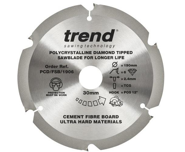 TREND PCD 190MM X 6T X 30MM Diamond Blade Fibre Cement Board Price Comparisons | Compare The Build