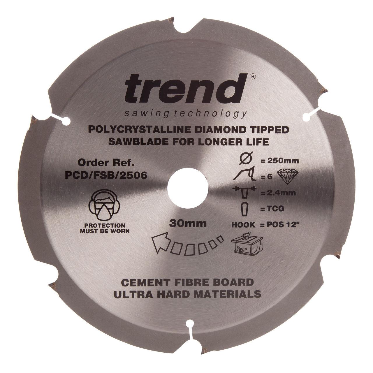 TREND PCD 250MM X 6T X 30MM Diamond Blade Fibre Cement Board Price Comparisons | Compare The Build