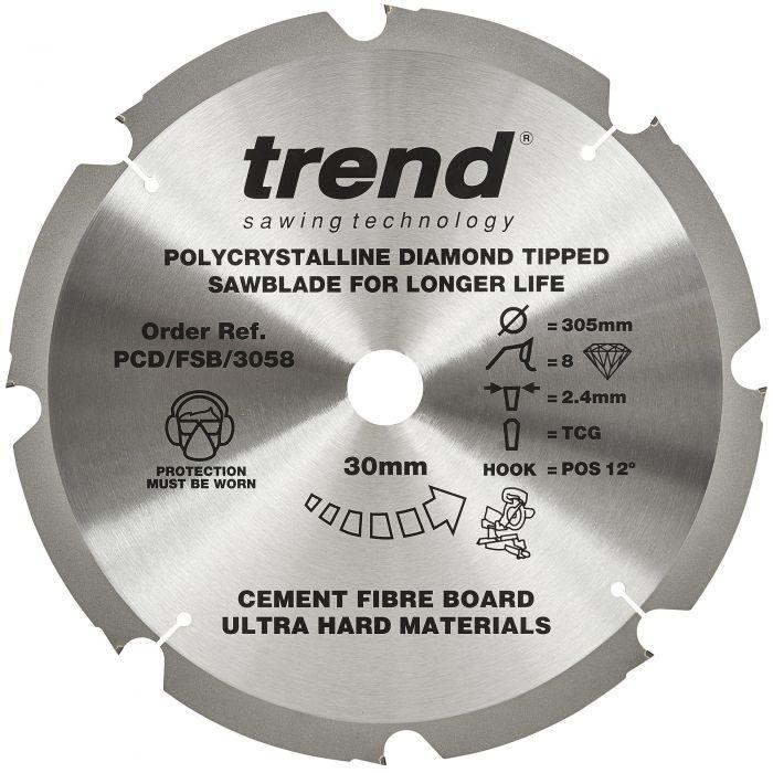 Trend PCD/FSB/3058 Fibreboard PCD Saw Blade 305mm x 8T x 30mm Price Comparisons | Compare The Build