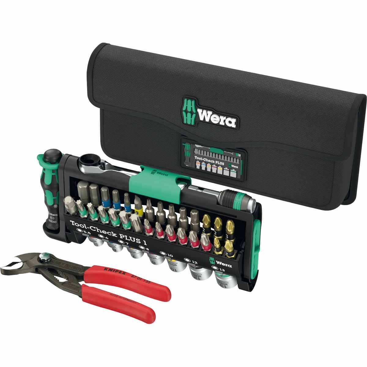 WERA 05049070001 40 Piece Tool-Check Combi 1 Screwdriver Bit Set & Socket Set