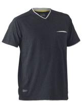 Bisley Workwear Flex & Move Cotton V-Neck Tee Shirt Charcoal