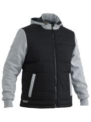 Bisley Workwear Flex & Move Hooded Puffer Jacket Black