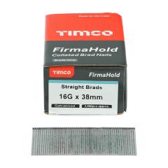 TIMco FirmaHold Straight 16 Gauge Galvanised Brads No Gas Qty 2000