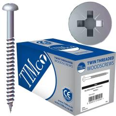 TIMco Twin Thread Zinc Round Head Pozi Woodscrew