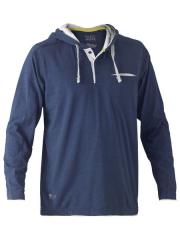 Bisley Workwear Flex & Move Cotton Hooded Long Sleeved Tee Shirt