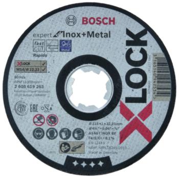 Bosch X-LOCK Expert Metal INOX 115x22mm Straight Cutting Disc Bosch X-LOCK Expert Metal INOX 115x22mm Straight Cutting Disc