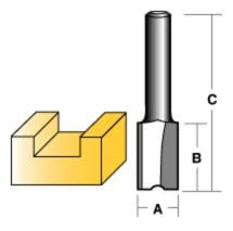 CARBITOOL STRAIGHT ROUTER BIT 6MM LONG 1/4inch SHANK