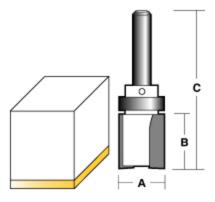 CARBITOOL INVERTED FLUSH TRIM ROUTER BIT LONG 1/2inch SHANK CARBITOOL INVERTED FLUSH TRIM ROUTER BIT LONG 1/2inch SHANK