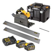 DeWALT DCS520T2 FULL KIT 54V XR FLEXVOLT Plunge Saw With 2x 6Ah Batteries & 2 Guide Rails