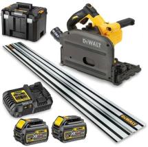 DeWALT DCS520T2R-GB 54V XR FLEXVOLT Plunge Saw With 2x 6Ah Batteries & 1 Guide Rail