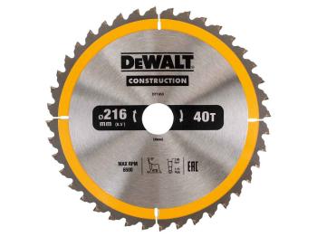 DeWALT DT1953QZ 216 x 30mm 40T Construction Circular Saw Blade DeWALT DT1953QZ 216 x 30mm 40T Construction Circular Saw Blade