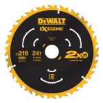 DeWALT DT20432-QZ Extreme 210 x 30mm 24T TCT Saw Blade DeWALT DT20432-QZ Extreme 210 x 30mm 24T TCT Saw Blade