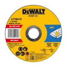 DeWALT DT43921-QZ Thin Metal Cutting Discs 115mm x 1.2mm x 22.23mm Pack of 10