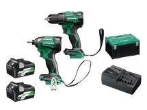 HiKOKI KC18DE/JAZ DV18DE Drill & WH18DE Impact Driver Brushless Kit 2 X 5.0Ah MultiVolt Batteries