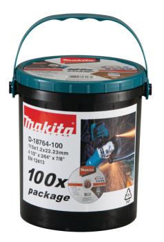 Makita D-18764-100 Thin Inox Cutting Disc 115mm x 1.2mm (pack of 100)