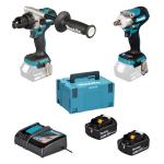 Makita DLX2590TJ 18V LXT Brushless Combi Drill & Impact Wrench Twin Kit With 2x 5.0Ah Batteries Makita DLX2590TJ 18V LXT Brushless Combi Drill & Impact Wrench Twin Kit With 2x 5.0Ah Batteries