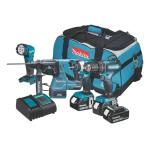Makita DLX4138TX1 18V LXT 4 Piece Brushless Kit With 3x 5.0Ah Batteries Makita DLX4138TX1 18V LXT 4 Piece Brushless Kit With 3x 5.0Ah Batteries