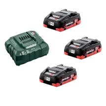 Metabo Basic Set 3 x 18V LiHD 4.0Ah Batteries With ASC 55 Charger
