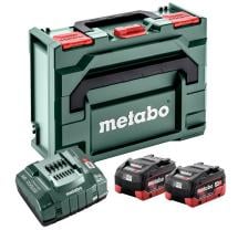 Metabo Basic Set 2 x 18v LiHD 10.0Ah Batteries & ASC 145 Charger With MetaBOX