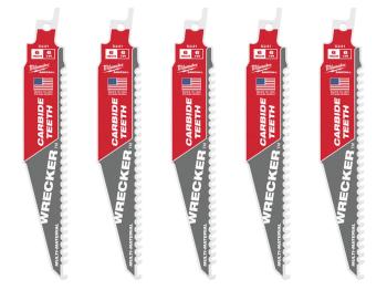 Milwaukee 48005541 150mm x 6Tpi Wrecker Reciprocating Saw Blade Pack Of 5 Milwaukee 48005541 150mm x 6Tpi Wrecker Reciprocating Saw Blade Pack Of 5