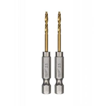 Milwaukee 48894763 Red Hex Shockwave 3mm HSS-TIN Metal Drill Bits 2 Pieces Milwaukee 48894763 Red Hex Shockwave 3mm HSS-TIN Metal Drill Bits 2 Pieces