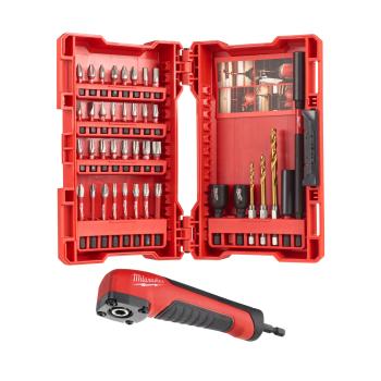 Milwaukee Impact Screwdriver 40 Piece Set With Right Angle Attachment