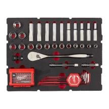 Milwaukee 70 Piece 1/2inch Ratchet & Socket Set PACKOUT Foam Drawer Insert Milwaukee 70 Piece 1/2inch Ratchet & Socket Set PACKOUT Foam Drawer Insert