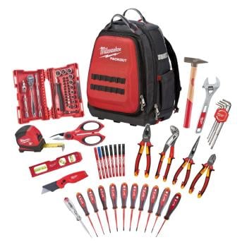 Milwaukee PACKOUT Backpack Electrician 76 Piece Hand Tool Set Milwaukee PACKOUT Backpack Electrician 76 Piece Hand Tool Set