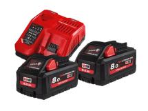 Milwaukee M18HNRG-802 18V M18 2 x 8.0Ah RED LI-ION High Output Battery & Charger Kit