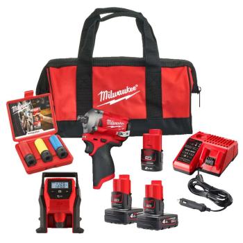 Milwaukee M12 FPP3AK-402B 12V Fuel Brushless 2 Piece Kit With 2x 4.0Ah 1x 2.0Ah Batteries Milwaukee M12 FPP3AK-402B 12V Fuel Brushless 2 Piece Kit With 2x 4.0Ah 1x 2.0Ah Batteries