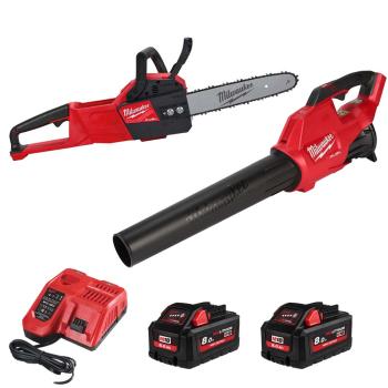 Milwaukee M18 FPP2OP2-802 18V FUEL Brushless Chainsaw and Blower Kit With 2x 8.0Ah Batteries
