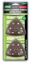 SMART Trade 93mm Multi Tool Mixed Grit Sanding Sheets Pack Of 50