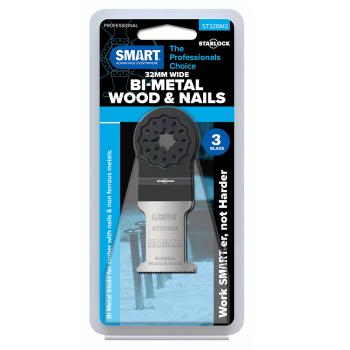 SMART ST32BM3 Starlock 32mm Bi-Metal Wood & Nails Multi Tool Blades Pack Of 3 SMART ST32BM3 Starlock 32mm Bi-Metal Wood & Nails Multi Tool Blades Pack Of 3