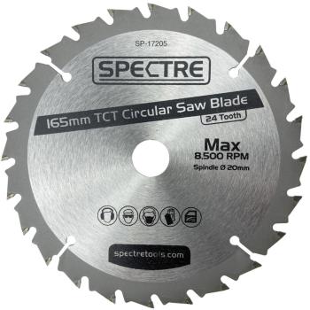 Spectre SP-17205 165mm x 20mm x 24T TCT Circular Saw Blade Spectre SP-17205 165mm x 20mm x 24T TCT Circular Saw Blade