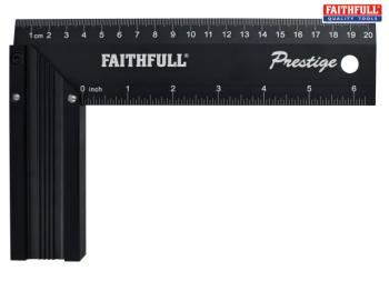 Faithfull Prestige Try Square Black Aluminium 200mm