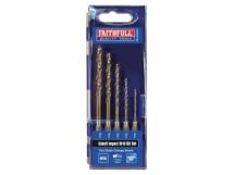 Faithfull HSSE M35 Cobalt Quick-Change Impact Drill Bit 5 Piece Set