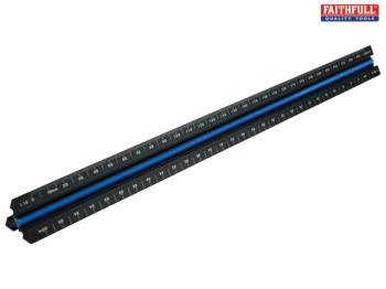 Faithfull Prestige Tri-Scale Architect Rule Black Aluminium Faithfull Prestige Tri-Scale Architect Rule Black Aluminium