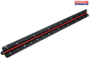 Faithfull Prestige Tri-Scale Engineer Rule Black Aluminium 3 Faithfull Prestige Tri-Scale Engineer Rule Black Aluminium 3