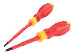 Stanley STA060030 FatMax VDE Insulated Pozi & Slotted Screwdriver 2pc Set Stanley STA060030 FatMax VDE Insulated Pozi & Slotted Screwdriver 2pc Set