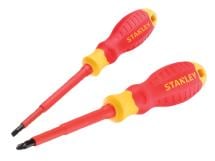 Stanley STA060030 FatMax VDE Insulated Pozi & Slotted Screwdriver 2pc Set
