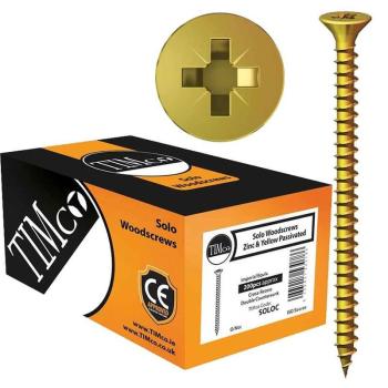 TIMco 3.5 x 50mm Solo Zinc & Yellow Woodscrew Qty 200 TIMco 3.5 x 50mm Solo Zinc & Yellow Woodscrew Qty 200