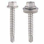 TIMco 5.5 x 32mm Hex Head Self Drilling Light Section TEK Screws With 16mm Washer Qty 100 TIMco 5.5 x 32mm Hex Head Self Drilling Light Section TEK Screws With 16mm Washer Qty 100