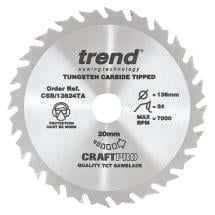 Trend CSB/13624TA Craft Saw Blade 136mm x 24 Teeth x 20 Thin Trend CSB/13624TA Craft Saw Blade 136mm x 24 Teeth x 20 Thin