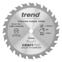 Trend CSB/15024TB Craft Saw Blade 150mm x 24T x 10mm Thin