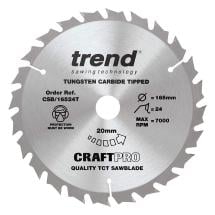 Trend CSB/16524T TCT Craft Saw Blade 165mm x 24T x 20mm Thin